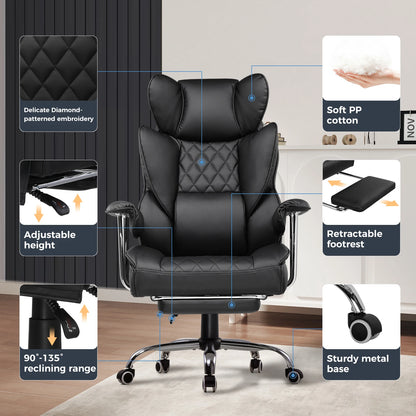 Big & Tall Gaming Chair – Ergonomic Office Chair with Lumbar Support & Footrest