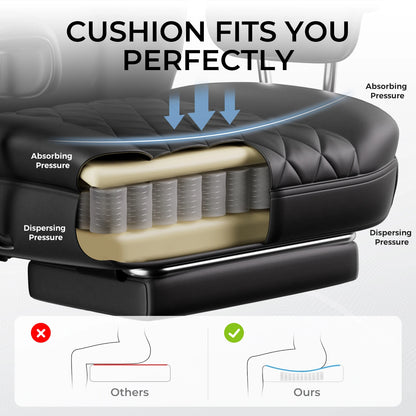 Big & Tall Gaming Chair – Ergonomic Office Chair with Lumbar Support & Footrest