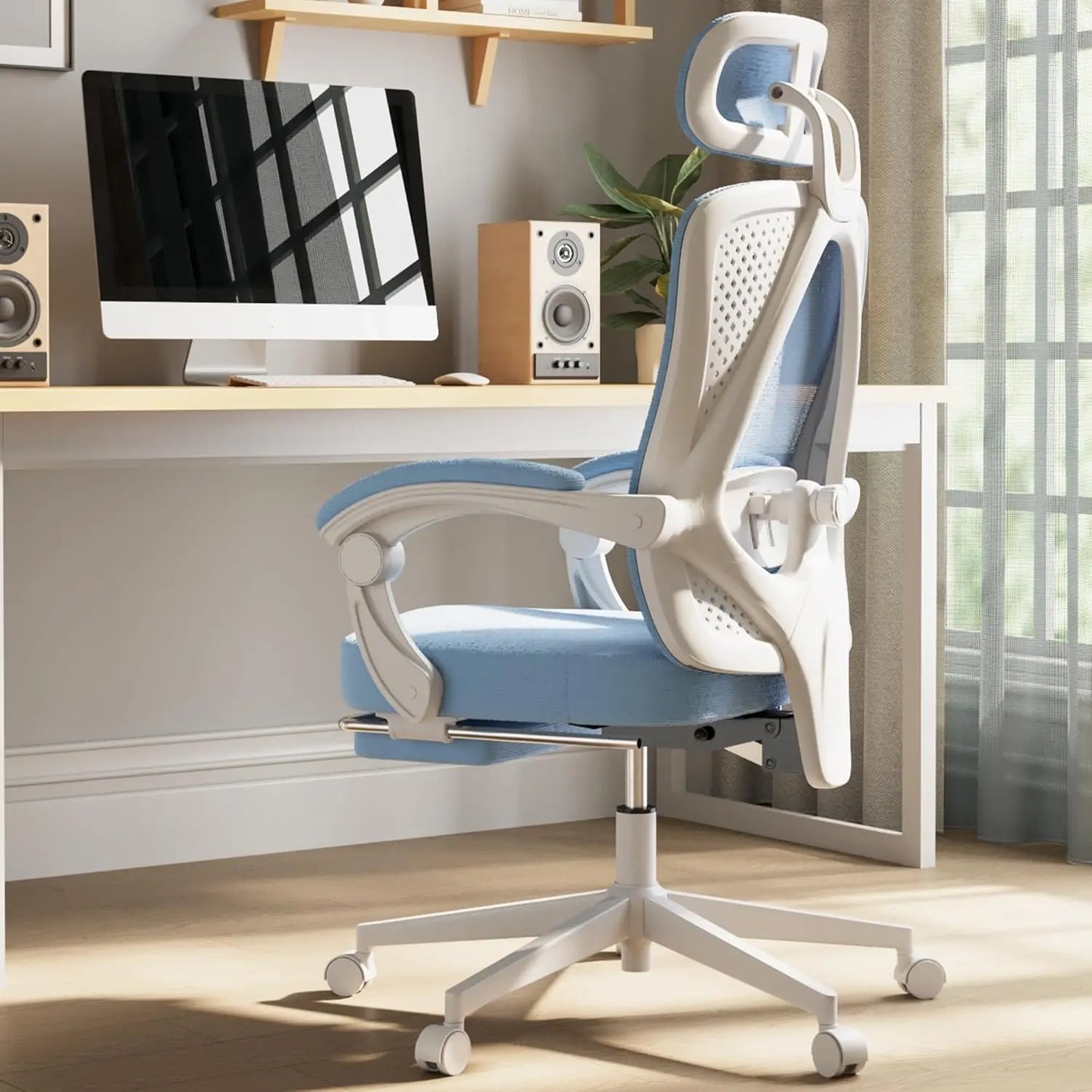 Ergonomic Mesh Office Chair – Adjustable Lumbar & Headrest Desk Chair