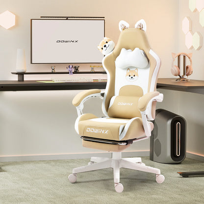 Dowinx Cat Ear Gaming Chair – Ergonomic Computer Chair with Lumbar & Footrest
