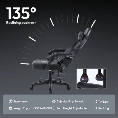 Gaming Chair – Ergonomic High Back PU Leather Reclining Computer Chair