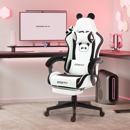 Dowinx Cat Ear Gaming Chair – Ergonomic Computer Chair with Lumbar & Footrest