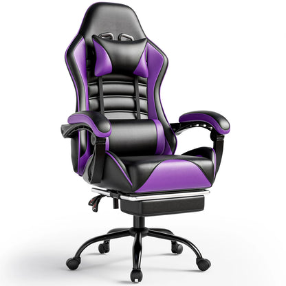 Ergonomic Gaming Chair with Footrest – Racing Style Reclining Gamer Chair