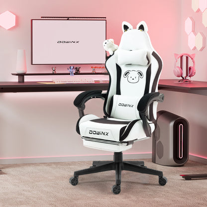 Dowinx Cat Ear Gaming Chair – Ergonomic Computer Chair with Lumbar & Footrest
