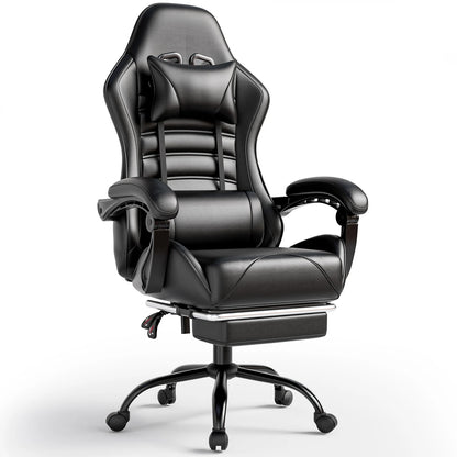 Ergonomic Gaming Chair with Footrest – Racing Style Reclining Gamer Chair