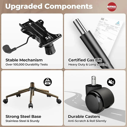 Ergonomic Leather Office Chair – High Back Executive Desk Chair with Lumbar Support