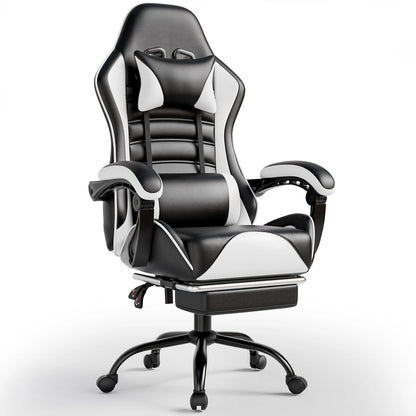 Ergonomic Gaming Chair with Footrest – Racing Style Reclining Gamer Chair