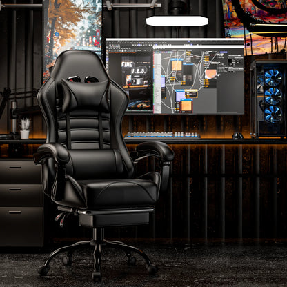 Ergonomic Gaming Chair with Footrest – Racing Style Reclining Gamer Chair