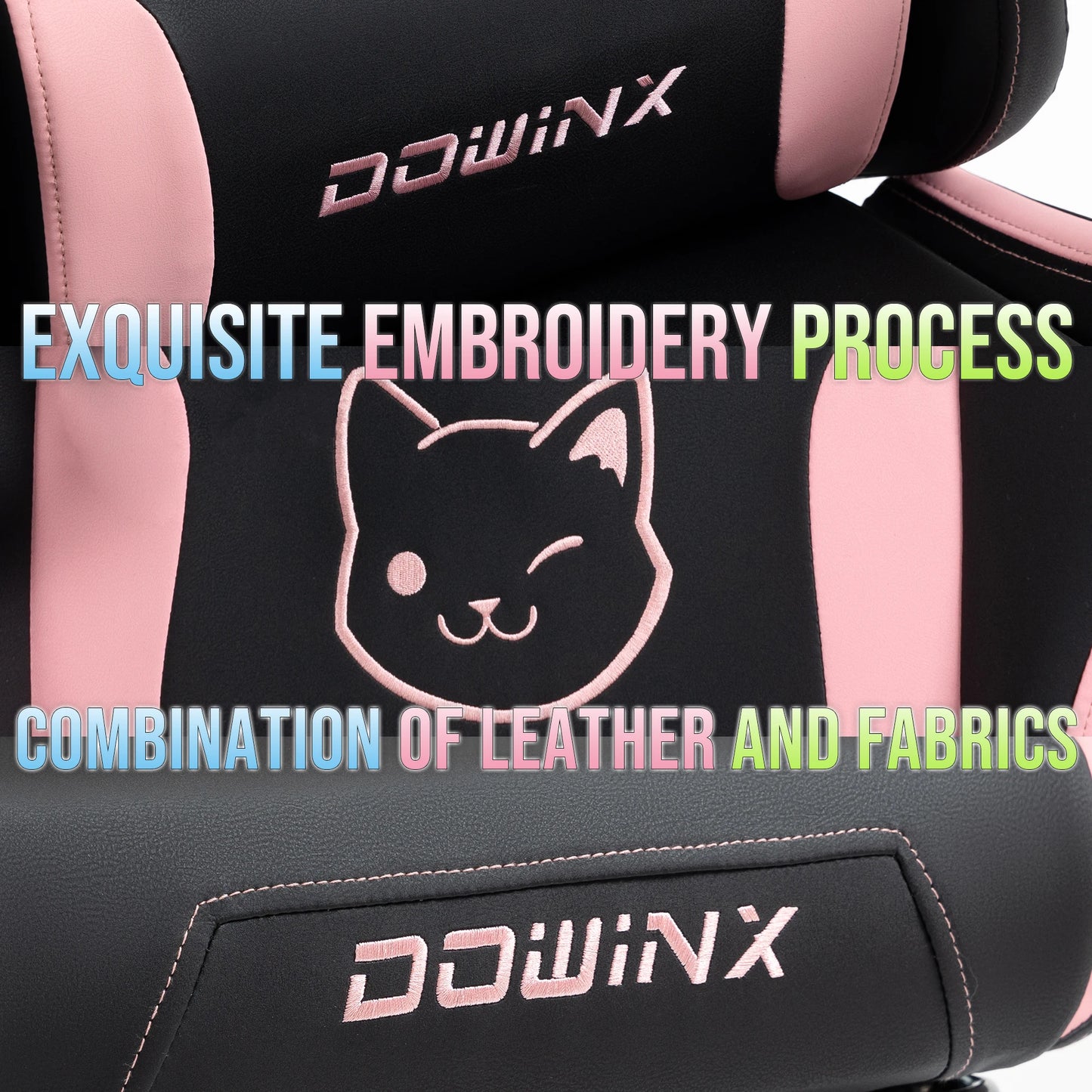 Dowinx Cat Ear Gaming Chair – Ergonomic Computer Chair with Lumbar & Footrest