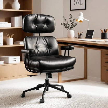Ergonomic Leather Office Chair – High Back Executive Desk Chair with Lumbar Support